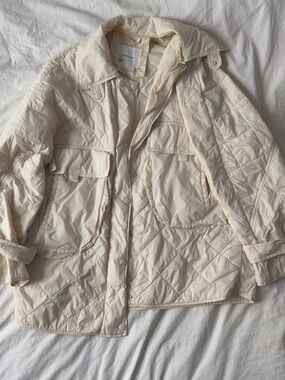 Anthropologie Soft Ivory Quilted Jacket